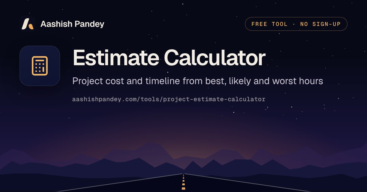 Project Estimate Calculator: Cost & Timeline (PERT)