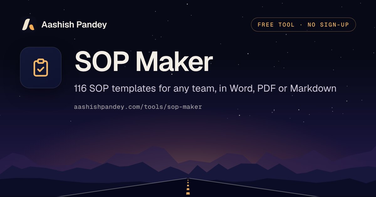 116 Free SOP Templates · Word, PDF and Markdown