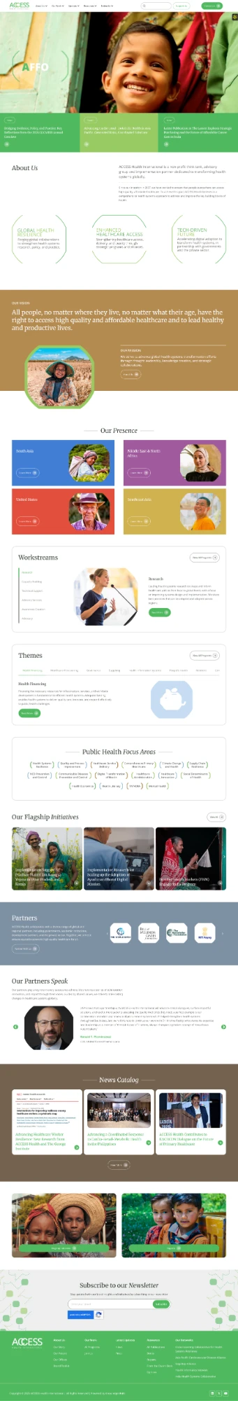 ACCESS Health International WordPress website, project management, development and SEO by Aashish Pandey