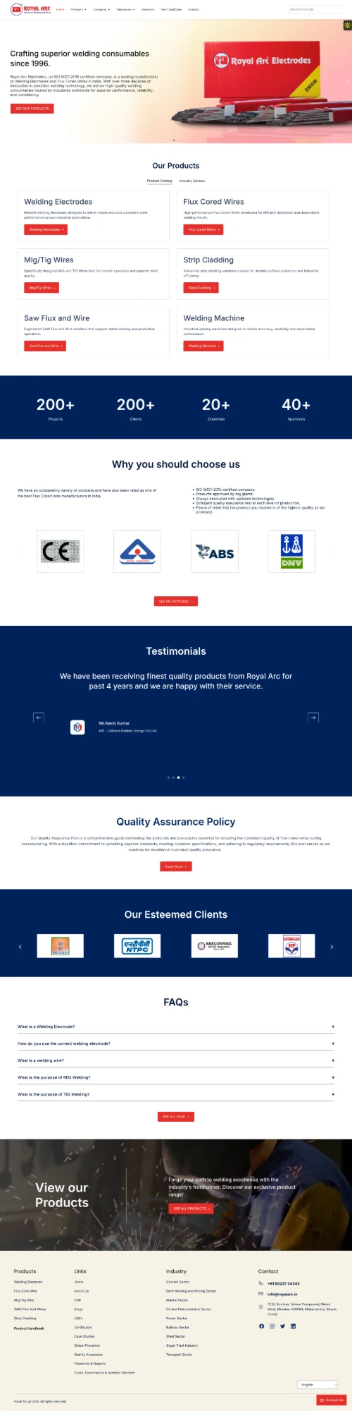 Royal Arc, a WordPress product catalogue I built